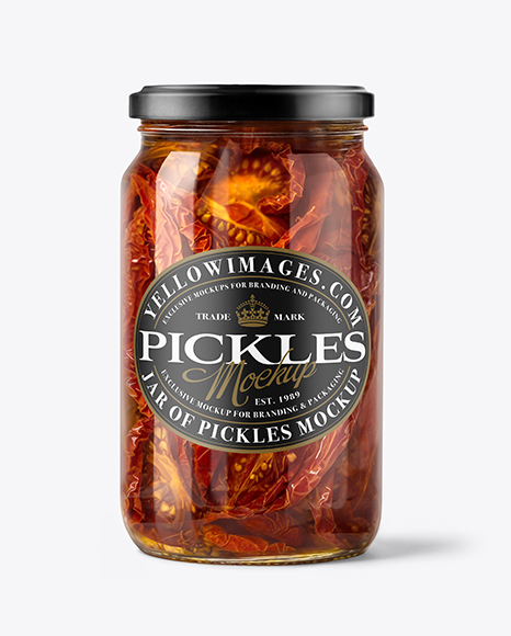 Clear Glass Jar with Sun Dried Tomatoes Mockup