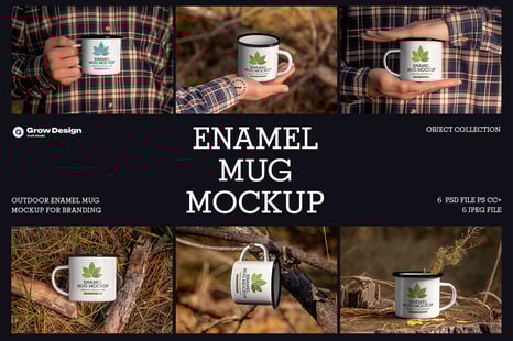 6 Outdoor Enamel Mug Mockup For Branding Presentation - Creative Store