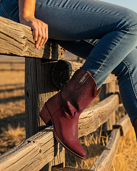 Cowboy Boots on Women's Legs Mockup
