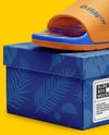 Slide Sandals with Box Mockup