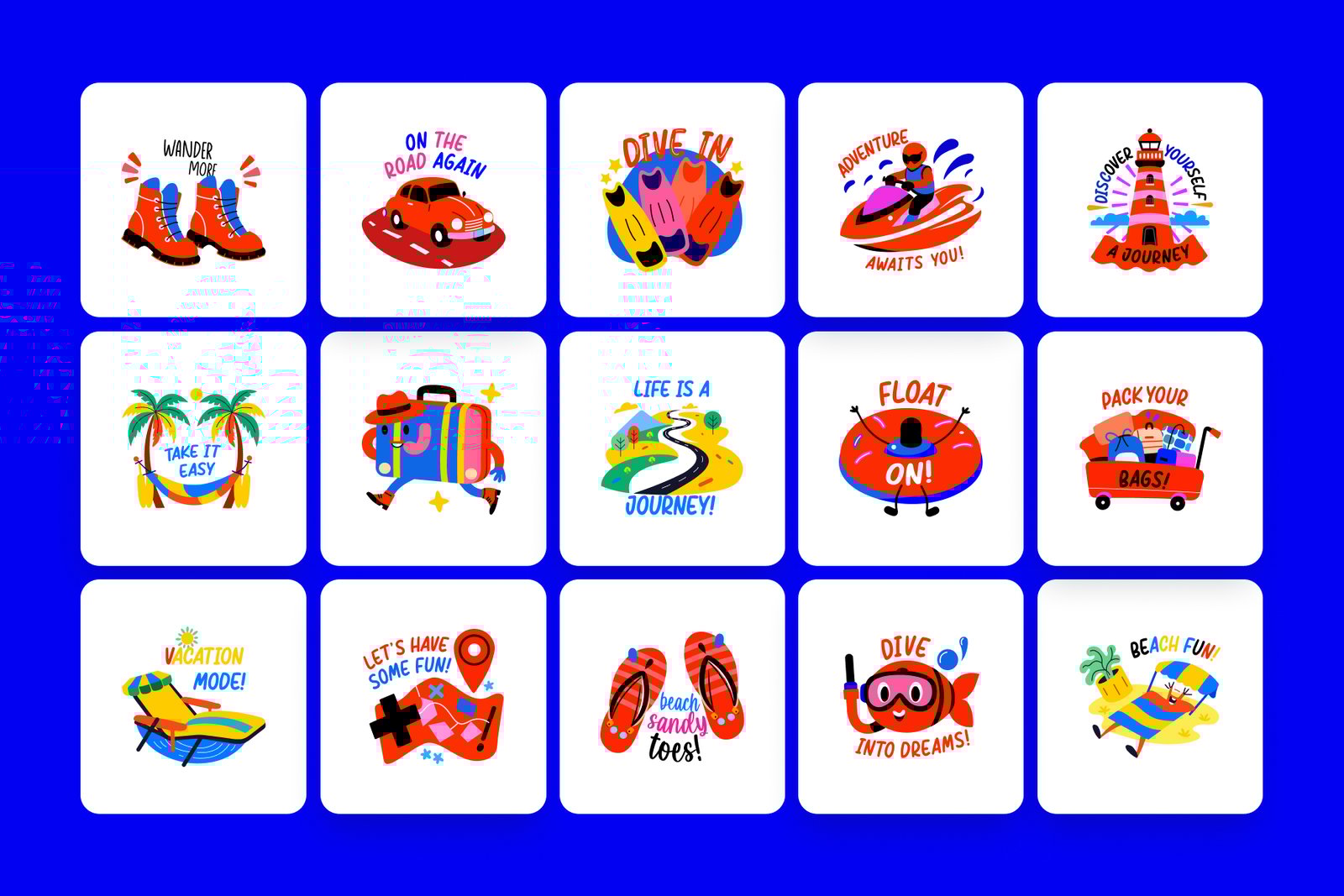 Animated World Travel Stickers