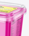 Plastic Food Container with Transparent Lid Mockup