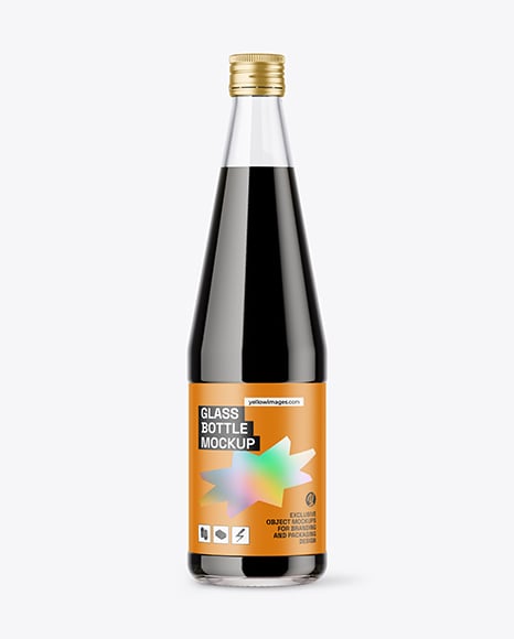 Bottle with Dark Drink Mockup