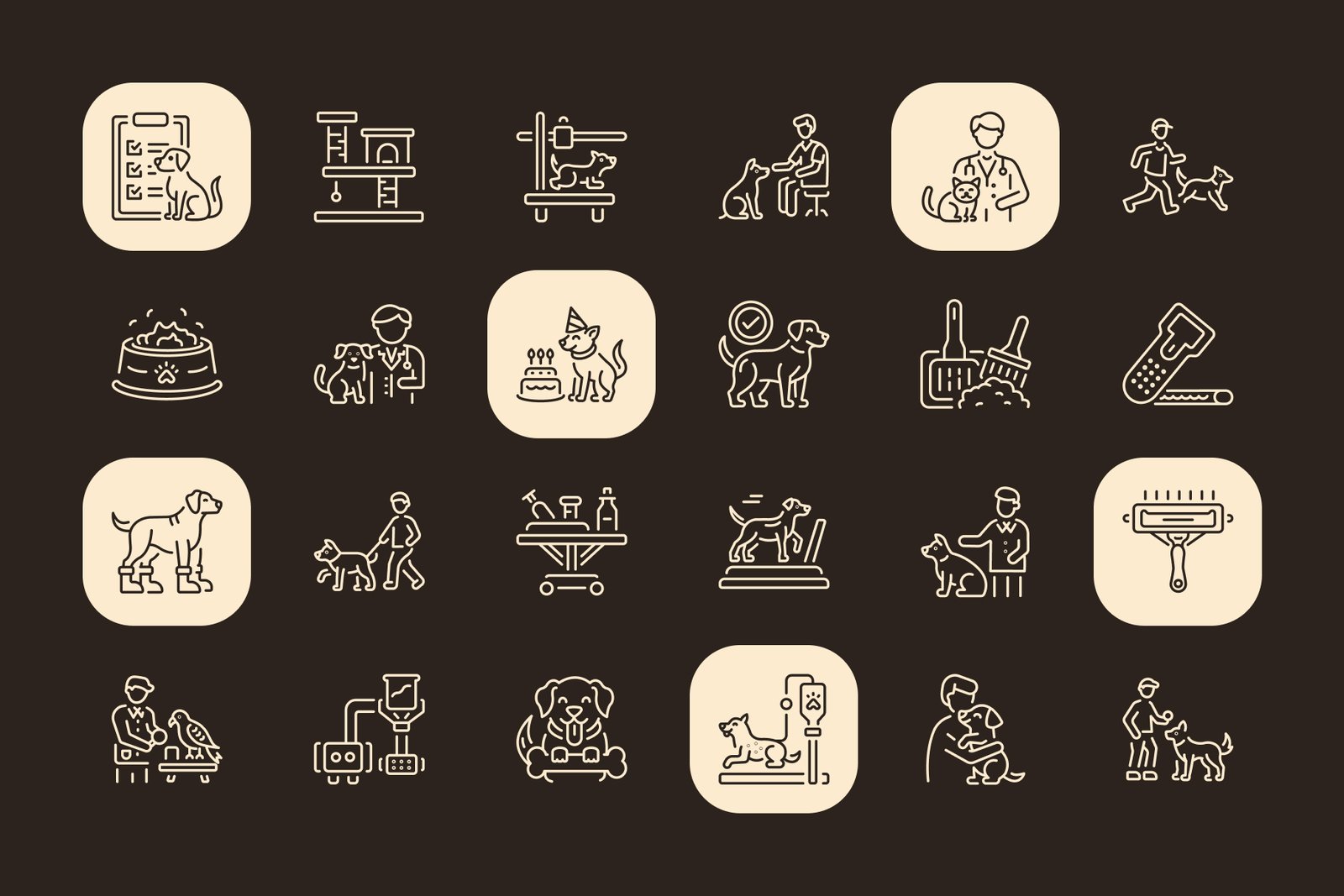 Pet and Veterinary Icon Set
