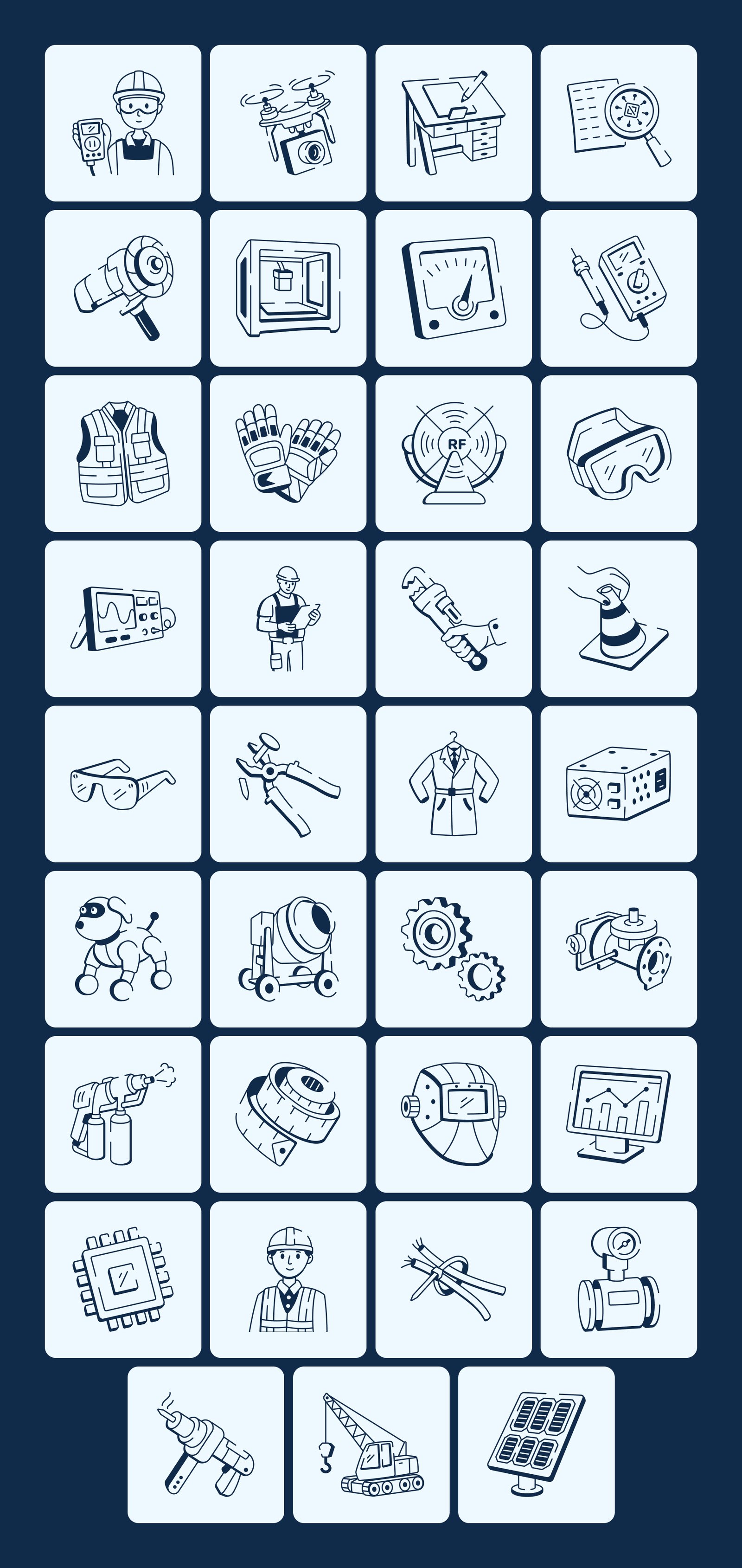 Engineering Doodle Icon Set