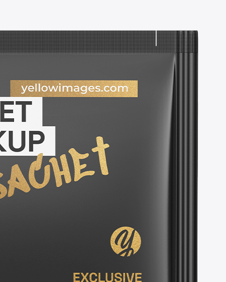 Paper Box with Matte Sachet Mockup – Front View