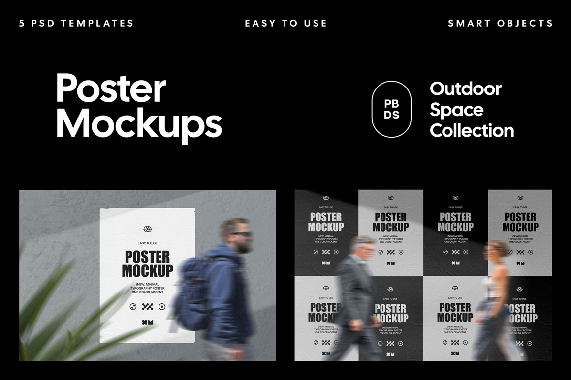Concrete Wall Poster Mockup Collection