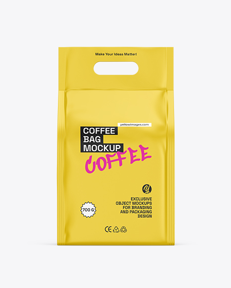 Coffee Bag Mockup – Front View - Premium PSD Mockups