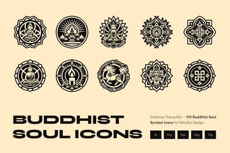 Buddhist Soul Symbol Set - Healing symbols