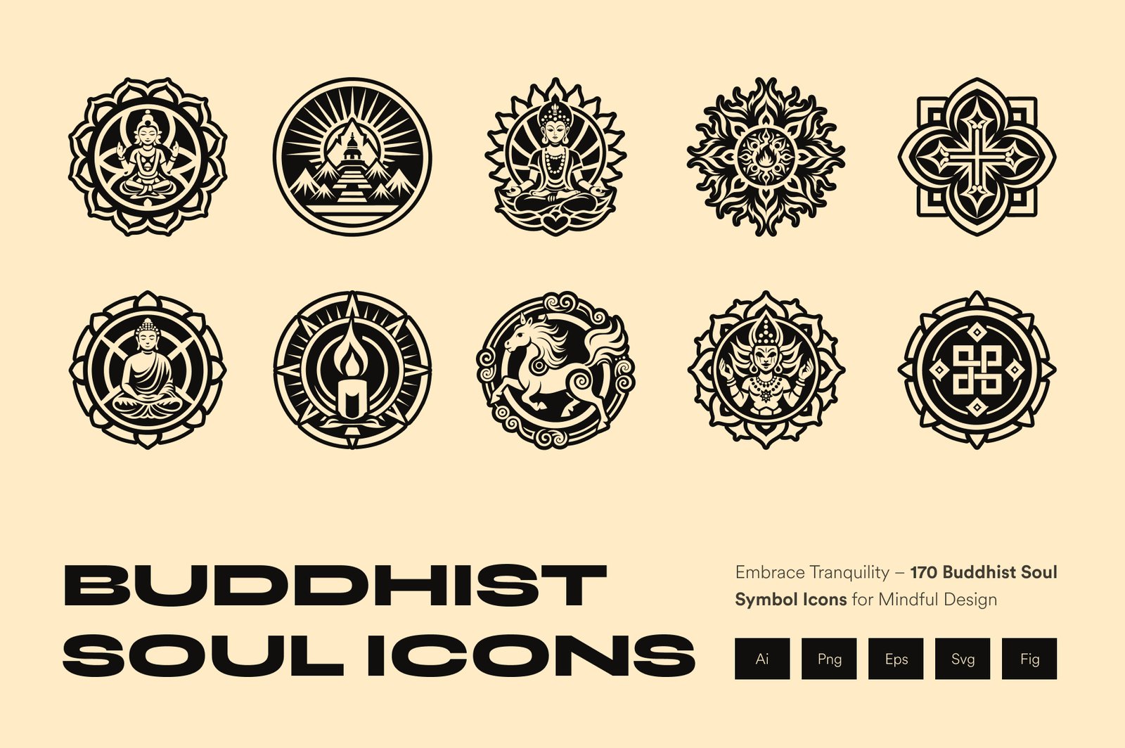 Buddhist Soul Symbol Set