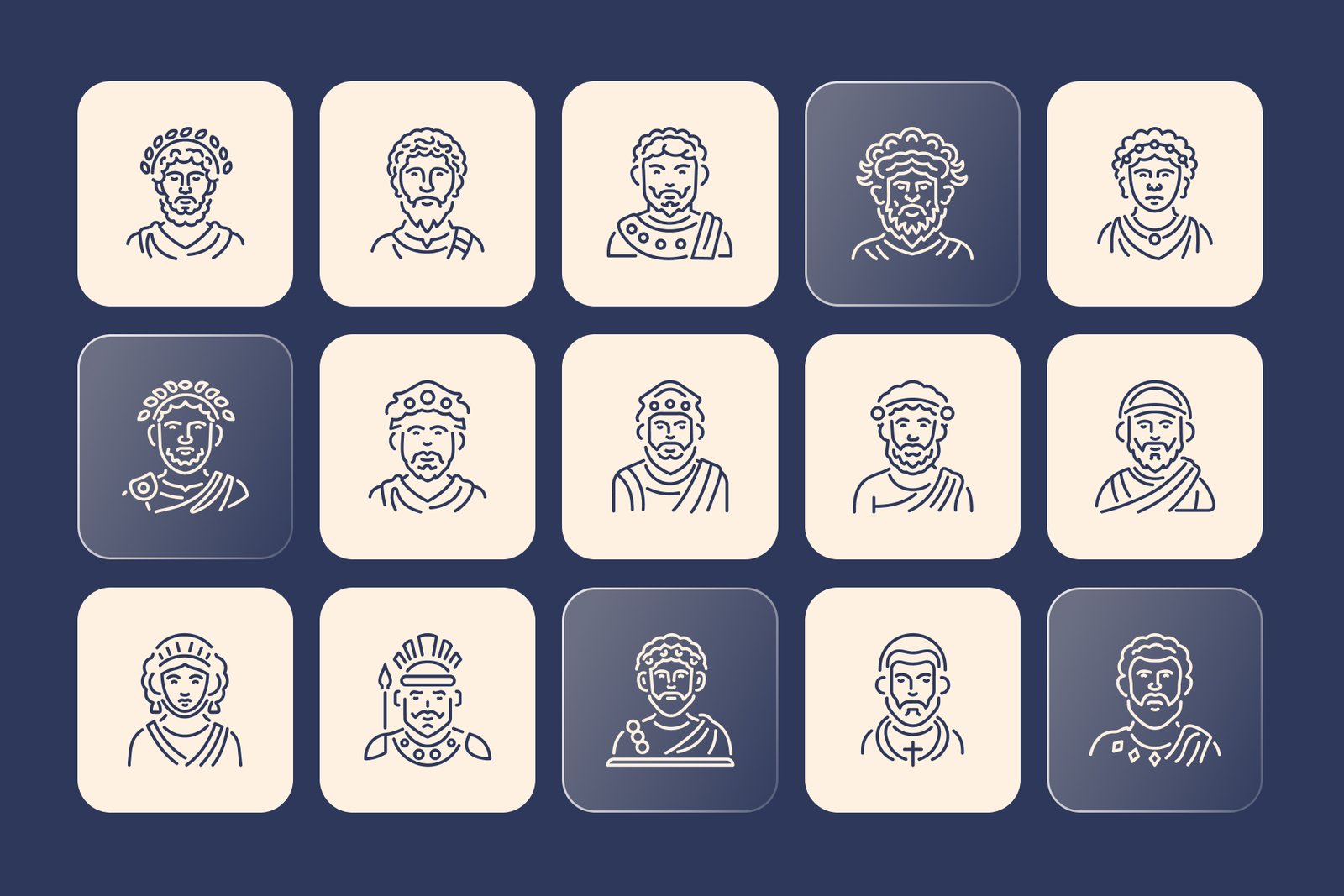 Roman Characters Icons