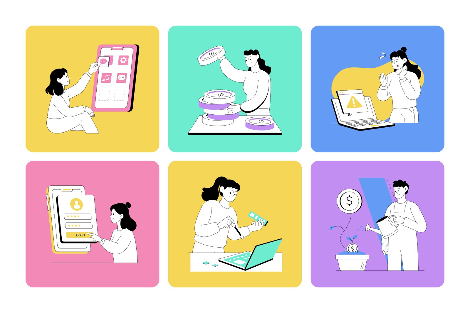 Work Illustrations Bundle