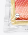 Clear Plastic Flow-Pack with Salmon Fish Fillet Mockup