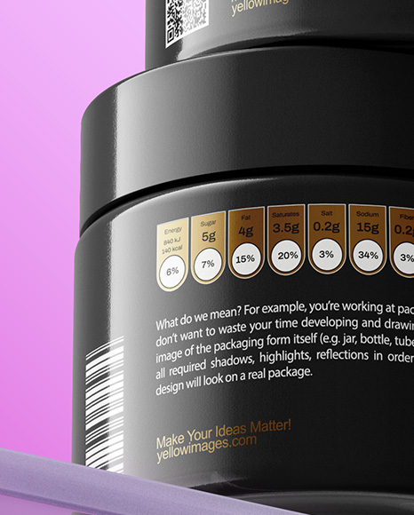 Two Glossy Cosmetic Jars on the Glass Mockup