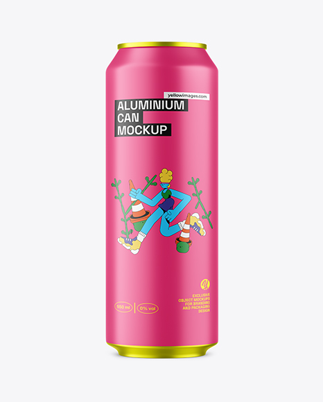 550ml Matte Aluminium Drink Can Mockup