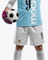 Soccer Goalkeeper Wearing Long Sleeve Jersey and Shorts Mockup