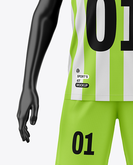 Kids V-Neck Sports full Kit Mockup - Front View