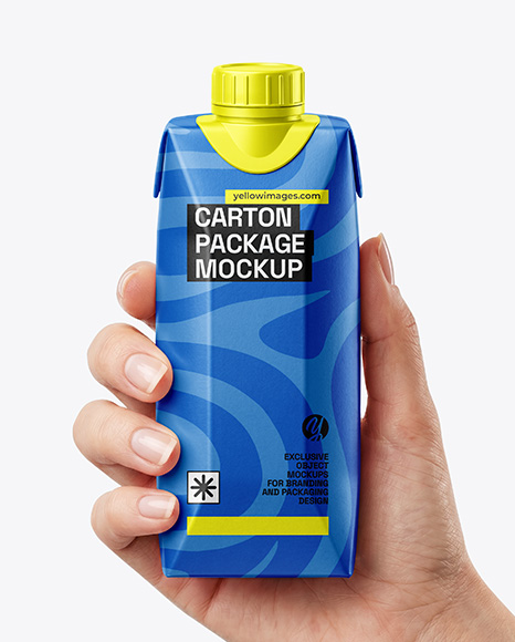 Matte Carton Pack in a Hand Mockup