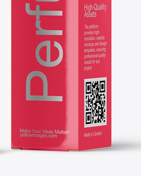 Glass Color Perfume Bottle with Box Mockup