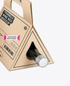 Triangular Kraft Box with Wine Bottle Mockup