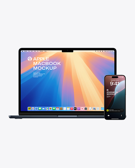Apple Macbook and Iphone Mockup - Device mockups