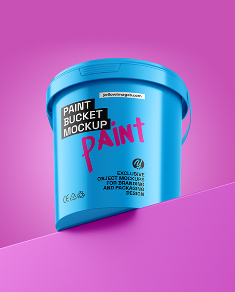 Glossy Plastic Bucket Mockup