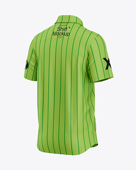 Men's Short Sleeve Shirt Mockup - Half Side View