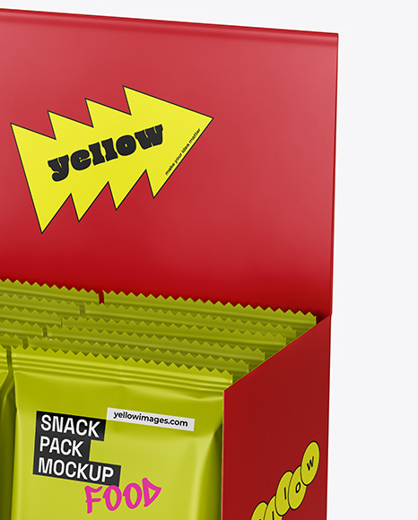 Display Box with Matte Snacks Mockup