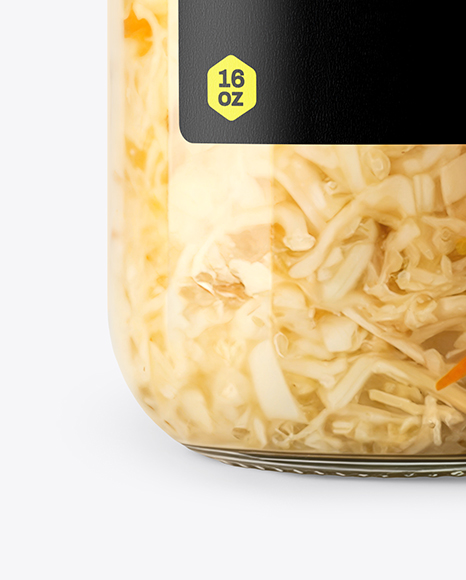 Glass Jar with Sauerkraut Mockup