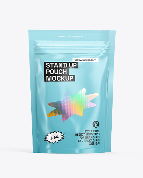 Glossy Stand-Up Pouch Mockup