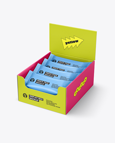 Display Box with Snacks Mockup