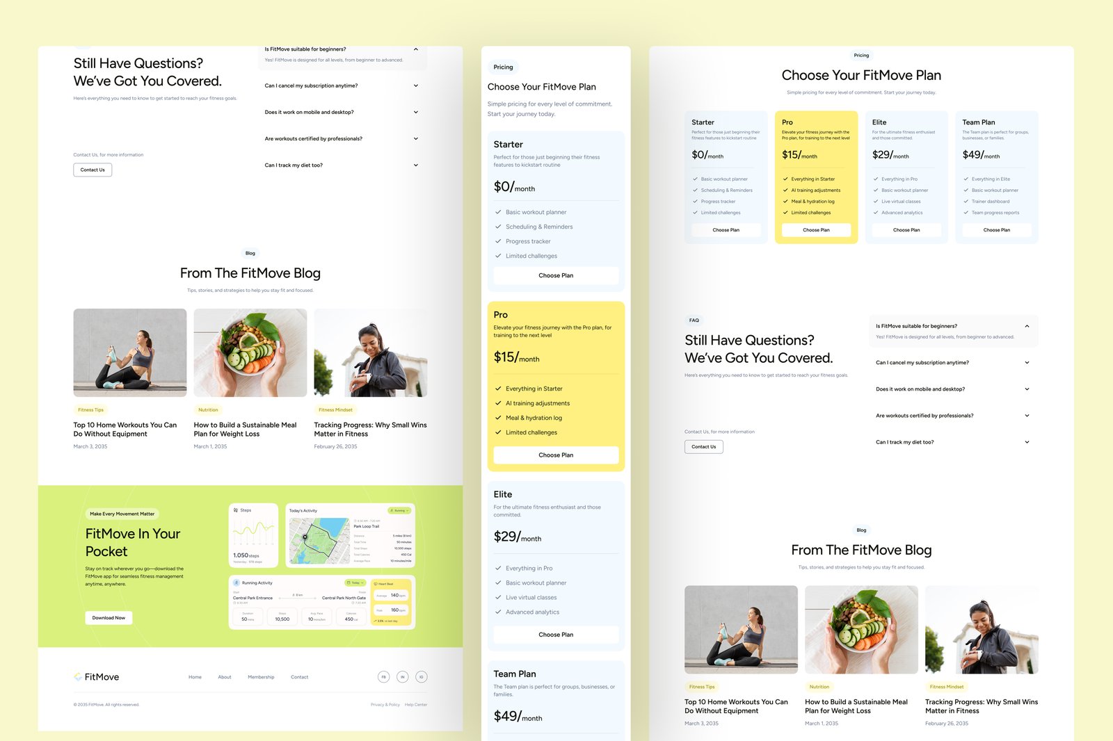 FitMove - Fitness SaaS Website UI Figma Template