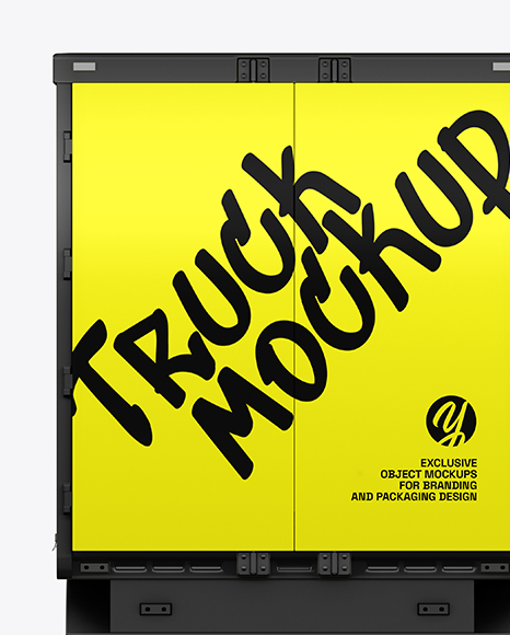 Semi Trailer Truck Mockup - Back View