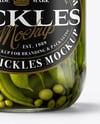 Clear Glass Jar with Pickled Green Beans Mockup
