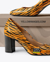 Block Heel Pumps with Shoe Box Mockup