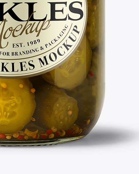 Jar with Bread & Butter Crinkle Cut Pickles Mockup