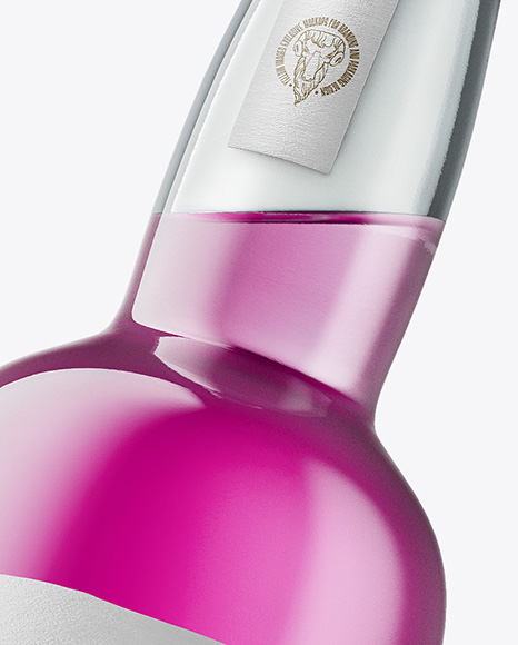 Tall Clear Glass Liquor Bottle Mockup