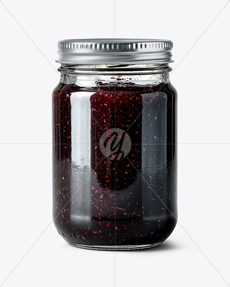 Jar with Black Grape Jam Mockup
