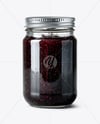 Jar with Black Grape Jam Mockup