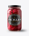 Clear Glass Jar with Pickled Beets Mockup