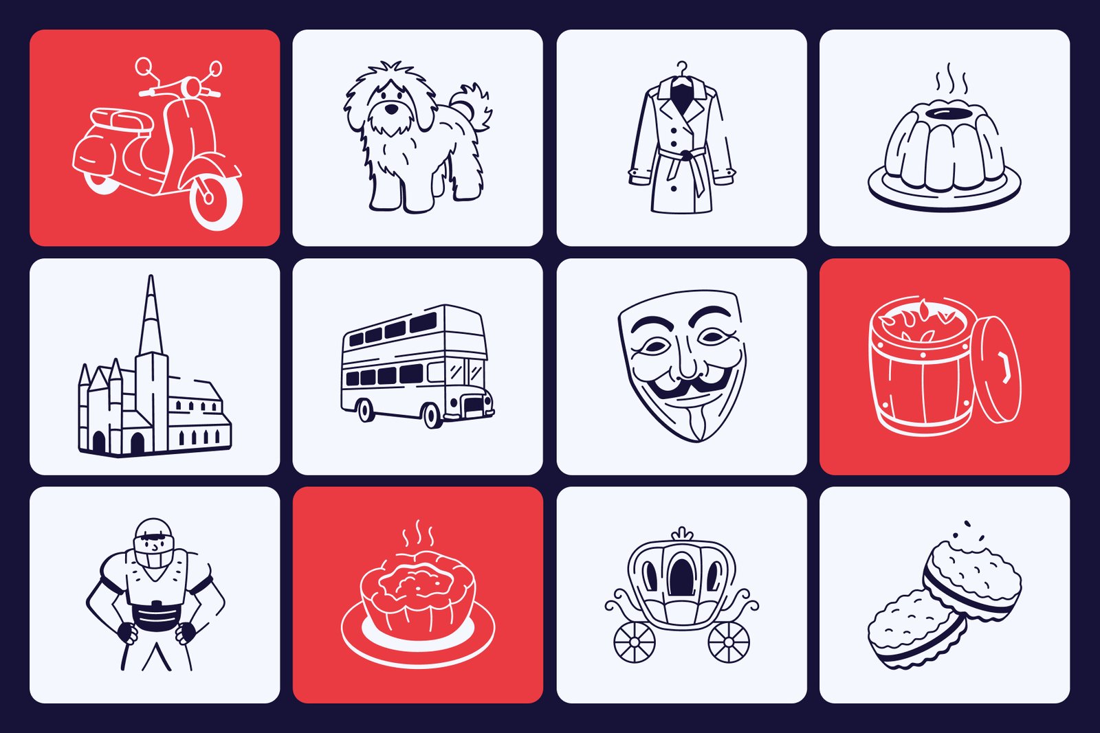English Doodle Icon Set