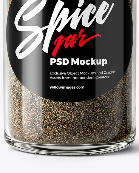 Glass Jar with Grounded Black Pepper Mockup