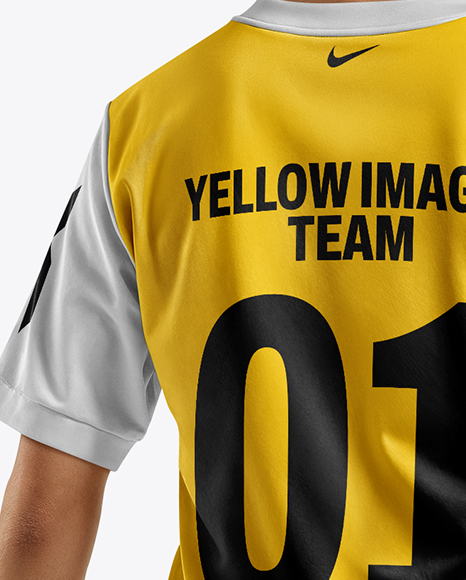 Female Soccer Player Wearing Jersey and Shorts Mockup