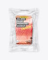 Clear Plastic Flow-Pack with Salmon Fish Fillet Mockup