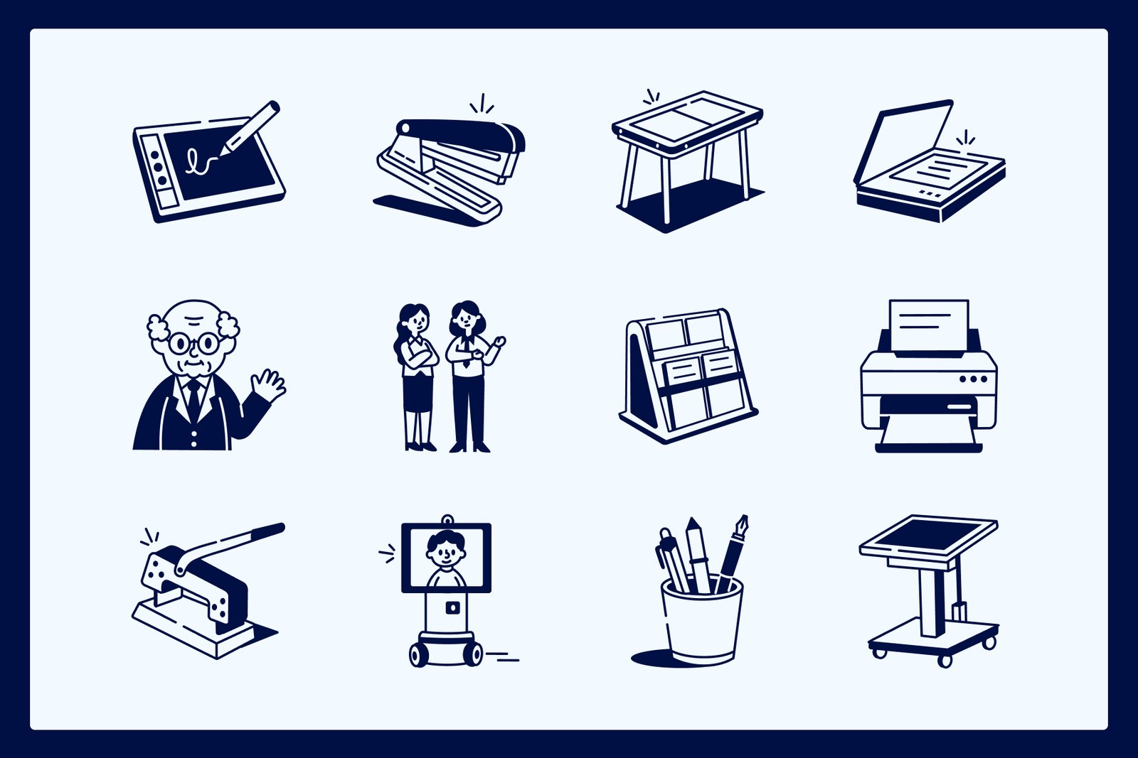 Office Work Drawing Art Set