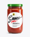 Clear Glass Jar with Pizza Sauce Mockup