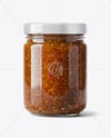 Glass Jar with Sweet Relish Sauce Mockup