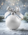 Matte Christmas Ball with Bow Mockup