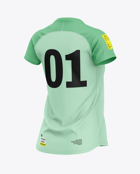 Women's Jersey Mockup - Back Half Side View - 3D jersey mockup