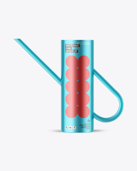 Matte Metallic Watering Can Mockup